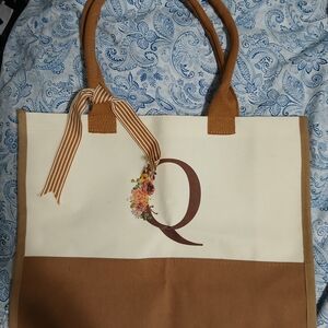 Brown and Cream Tote Bag
